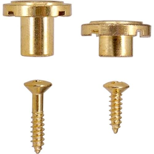 Set of 2 Golden Electric Guitar String Tree Guide Retainer + Screws Set