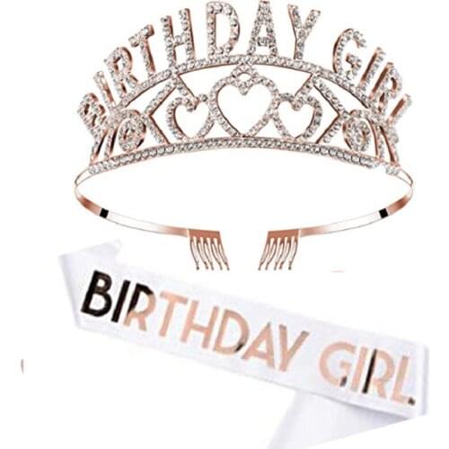 Birthday Girl & Birthday Queen Rhinestone Tiara Kit, Birthday Crown Party Decorations