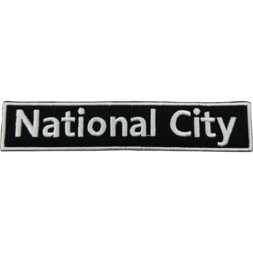National city name text customized patch embroidery Iron on Patches for clothing jacket military Applique