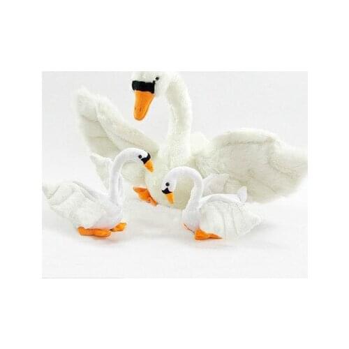 2017 New Lovely Simulation White Swans Plush Toys Little Swan dolls Pictures Show Personality prop Ornament Girl Lover gift