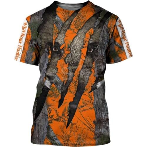 Tessffel NewFashion Newest Hog Boar Hunter Animal Hunting Camo Tattoo Funny 3DPrint Men/Women Unisex Tee T-shirt Short sleeve A4