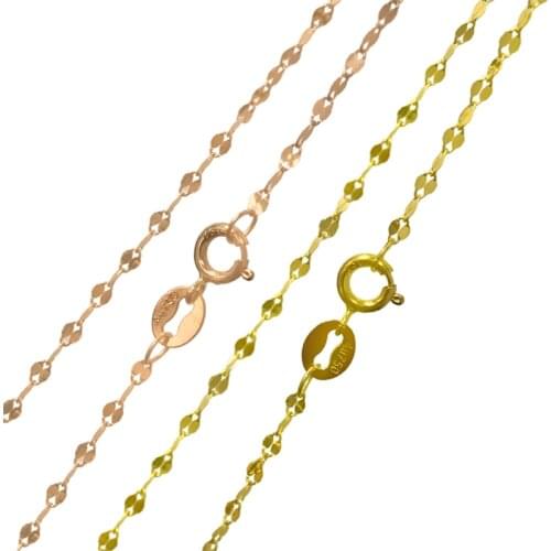 New 18K Yellow Gold Necklace Chain AU750 Gold Chain Necklace Fashion Necklace