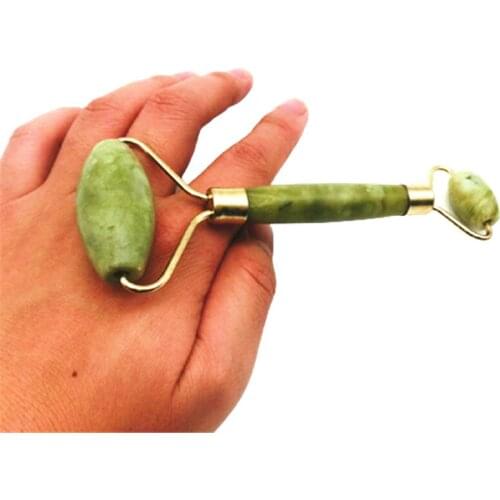Cool Jade Finger Face Massage Roller Massager Ball Anti Wrinkle Skin Lifing Up Thin Cheek Natural Beauty Tool