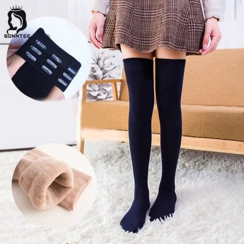 Thicker Breathable Winter Warm Stockings Women Knee Socks Various Colors Womens Japanese Style Female High Elasticity Females