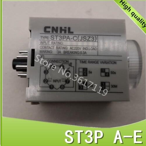 ST3PA-E AC220V AC110V AC380V AC36V DC24V DC12V Time relay timing relay timing power-on delay ST3P JSZ3 A-E