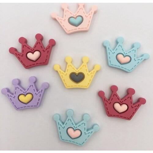 Resin Kawaii Mix Colorful LOVE Crown Flat back Cabochon Stone 20PCS Scrapbook DIY Decor Home Figurine Crafts OF161