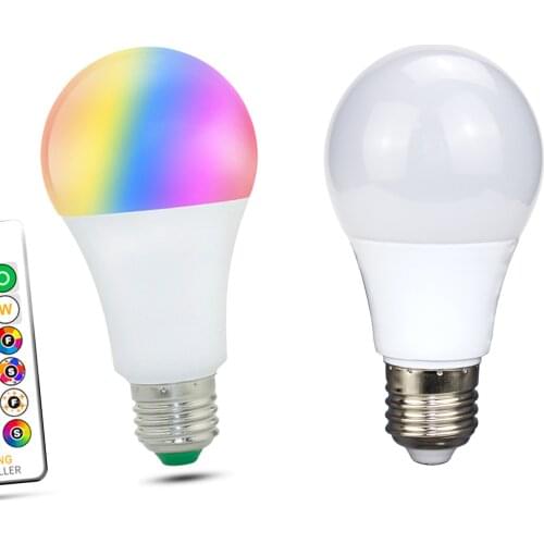 E27 LED Bulb 5W 10W 15W 20W White PVC Aluminium /White & RGBW ChangingMagic Led Bulb 85-265V lampada bombillas lamp