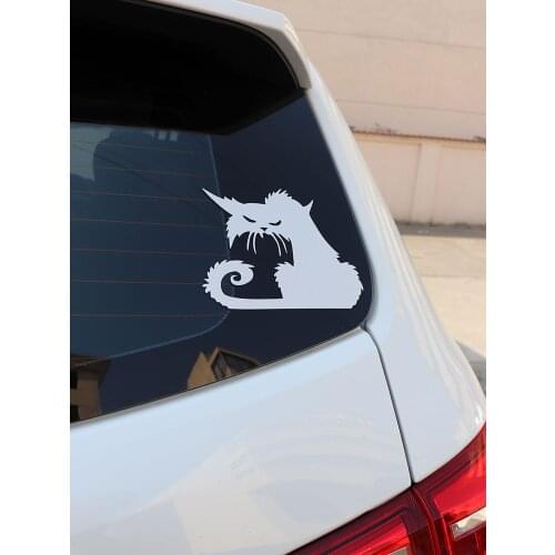 ZTTZDY 15x13.1CM Horrid Curly-tailed cat Car Decal Bumper Vinyl Sticker Black/Silver ZJ4-0034