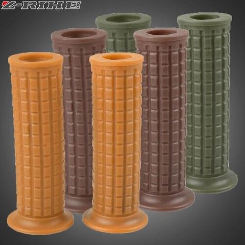 22MM Vintage rubber Motorcycle handle grips coffee Motorbike handlebar grips For Honda crf 450 CR CRF XR XL 85 125 SUZUKI