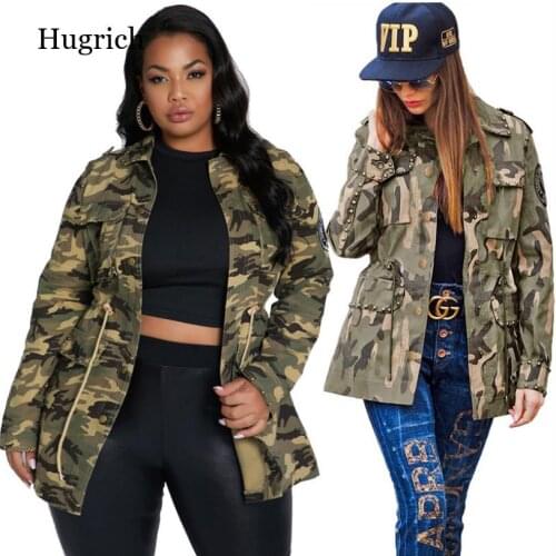 Streetwear Women Camouflage Printing Loose Jackets 2021 Spring Autumn Newest Ladys Big Size Turn-Down Collar Coats