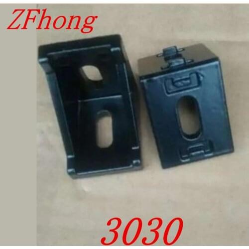 10pcs 3030 Black Corner Angle L Brackets Connector Fasten Fitting Long Hole for Aluminum Profile 3030 30x30
