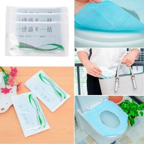 10Pcs Disposable Toilet Seat Cover Mat 100% Waterproof Toilet Paper Pad For Travel/Camping Bathroom Accessiories