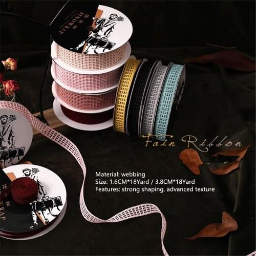 18 Yard Floral Packing Gridding Ribbon Material Gift Packaging Gauze Tape