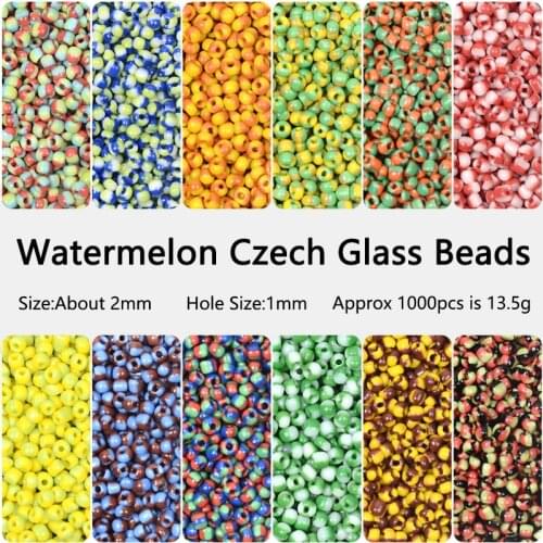2MM Watermelon SeedBeads Czech Glass Beads Charms Spacer Beads Bracelet Necklace Earrings Jewelry Making DIY Handwork Kralen