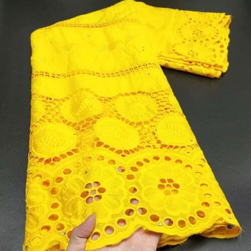 2021High Quality African Nigerian Tulle Lace Fabric Prom Dress Damask Guipure Party Gown Swiss Cotton White 2.5Yards