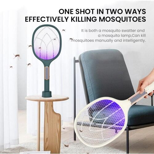 3IN1 Anti Mosquito Solar Lamp Electric Shock Mosquito Killer Lamp Electric Mosquito Zapper Light USB Rechargeable Flies Bug Trap