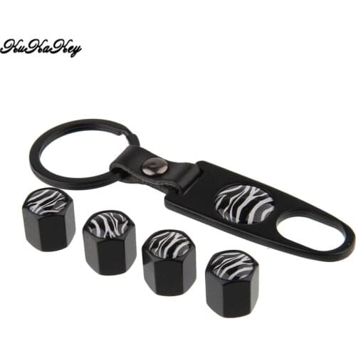 KUKAKEY Metal Alloy Car Wheel Tire Valve Stem Caps Zebra Pattern Anti Theft Tyre Valve Caps For KIA Sportage Ceed Rio 3 4 Cerato