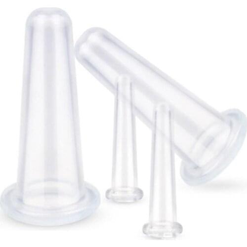 4 Pieces/set Of Silicone Suction Cup Vacuum Facial Massage Cup Durable Practical Silicone Massage Cup