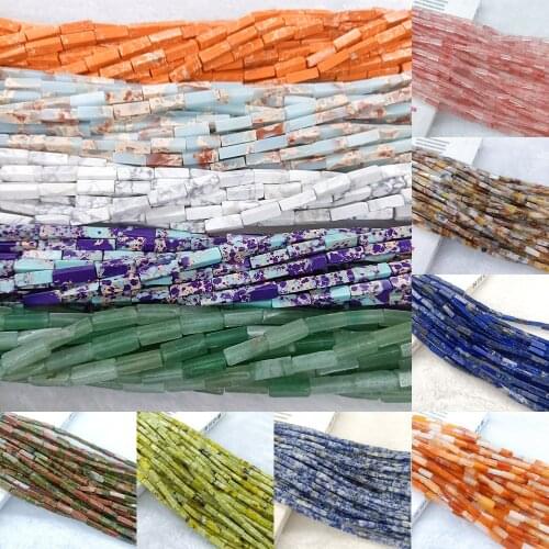 4x13m Piedra Natural Rectangular Cuentas Esparcidas Cuentas De Cristal Para Fabricación de Joyería DIY Collar Pulsera Accesorios