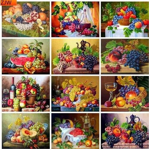 5D Diamond Painting Fruit Cross Stitch Mosaic Diamond Embroidery Full Square Picture Of Rhinestone Kitchen Home Decor