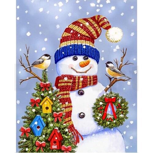 Diamond Painting Full Square/Round Snowman Bird Grass Ring Drill Daimond Embroidery Cross Stitch Kit Rhinestone Painting