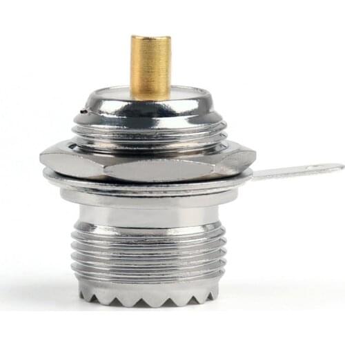 Areyourshop UHF Female SO239 Jack Bulkhead Solder Panel Mount Straight Plag Jack 10Pcs Nickel plating Connector