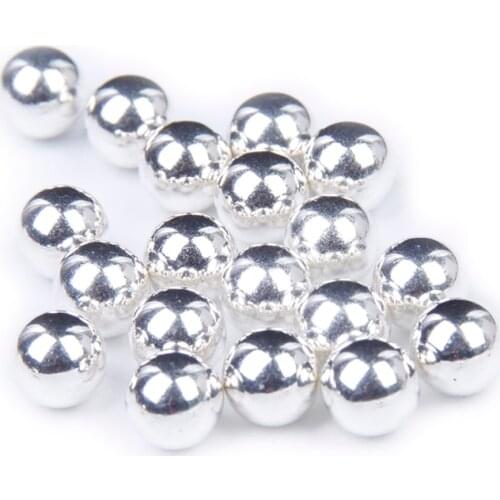 Resin Beads Pearl Imitation Round No hole Metallic Silver 4mm-10mm Small Bag Glitter Clothes Shoes DIY Decoration New Design