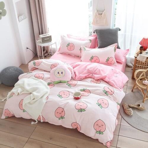 Solstice Home Textile Pink Soft Girls Bedding Sets Kids Teenage Bedlinen Queen Twin Pine Duvet Cover Pillow Cases Flat Bed Sheet