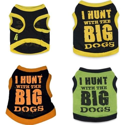 Bicolor Pet Vests Cotton Black Printing BIG Pet Vest Comfortable Casual Dog Clothes Sleeveless Breathable Thin Pet Supplies New