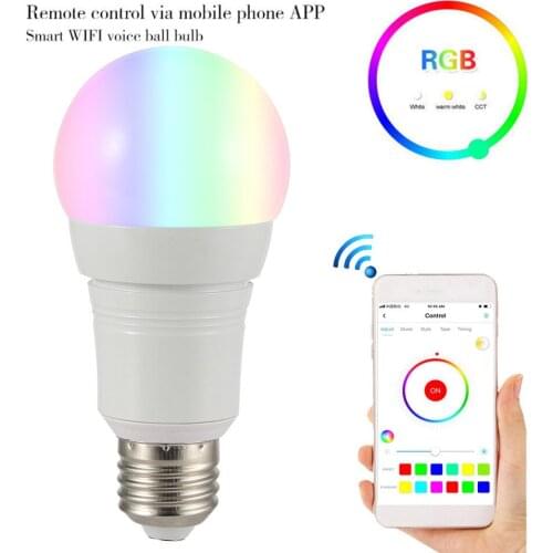Intelligent Light Bulb Wifi Tmall Wireless Remote Control Led Lamp Household Screw Mouth Energy Saving Color Coloured Light