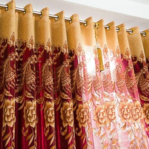 Quality luxury festive rich flowers fine jacquard curtain window screening the price is for 100cm *260cm