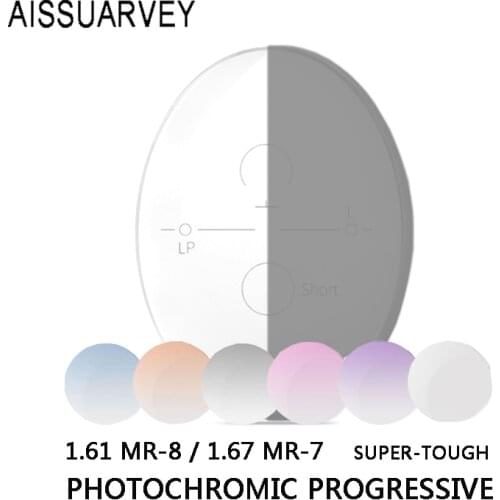 1.61 MR-8 1.67 MR-7 Super Tough Photochromic Progressive Lenses Prescription Optical Multifocal Sunglasses Driving Work Office
