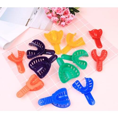 2Pcs Color Plastic Autoclavable Adult And Kid Dental Impression Tray For Dental Alginate Impression Material High Quality