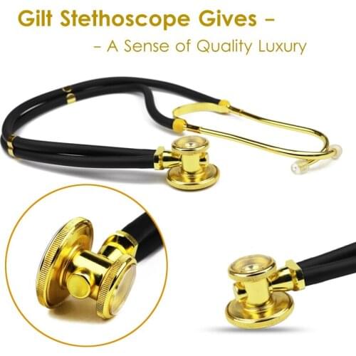 Medical Sprague Rappaport Type Professional Doctor Neonatal Adult Nurse Cardiology Estetoscopio Dual Head Gilt Cute Stethoscope