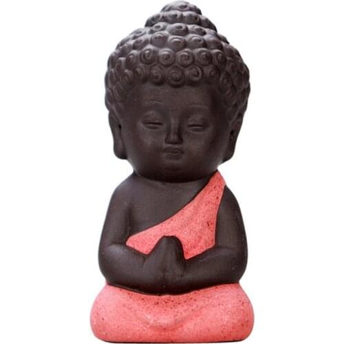 8*4CM Buddhism Litlle Meditation Monk Small Statues Miniature Craft Buddha Statues Clay Mini Chinese Buddhism Zen Monks Dropship