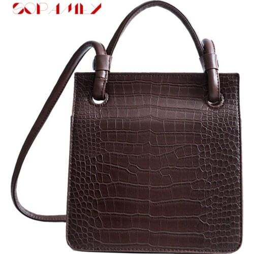 Fashion Crocodile Print Casual One-Shoulder Bags High Quality Leather Versatile Messenger Bag Simple Solid Color Light Simple