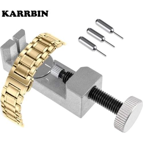 KARRBIN Watch Band Link Adjust Pin Remover Repair Tool Kit of 3 Extra Pins Replacement Remover Spring Bar Set Watch Strap Tool