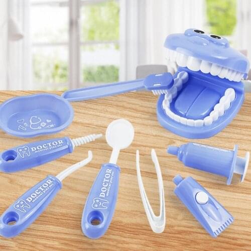 9Pcs/Set Kids Educational Dental Scene Toys Children Early Learning Materials Preschool Teaching Brushing Game