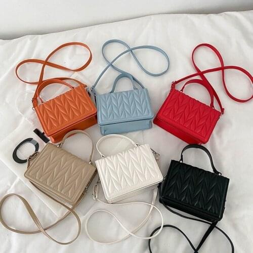 Pure color woman bag 2021 summer new retro fashion shoulder bag small square bag messenger bag handbag purse handbag Bolsa bags