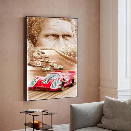 24 Hours of Le Mans Poster Print Art on Canvas Painting Nordic Wall Art Picture for Living Noom Home Decoration Frameless