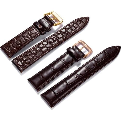 Genuine Leather Watch Strap Black Brown Crocodile Alligator Skin Watchband Belt For Men Women Watch Accessories 22mm 18mm 20mm