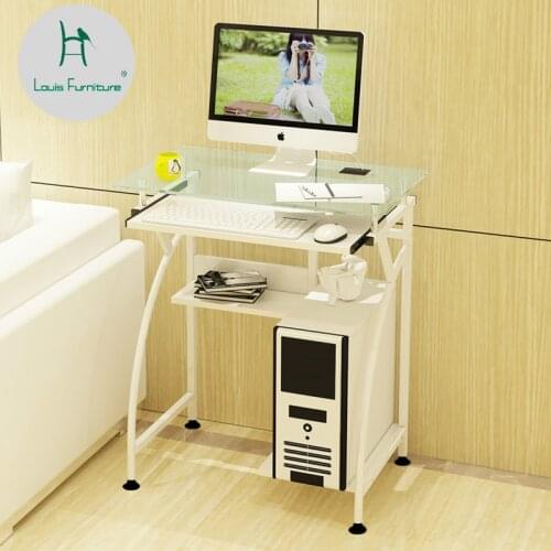 Louis Fashion Computer Desks Toughened Glass Simple Desktop Table Household Compact Modern Mini Notebook Table
