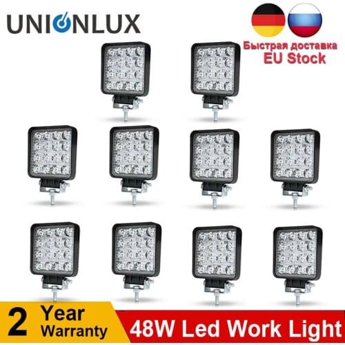 Slim 16LED 48W LED Work Light Bar Square Spotlight 12V 24V Offroad LED Light Bar For Truck Offroad 4X4 4WD Car SUV ATV