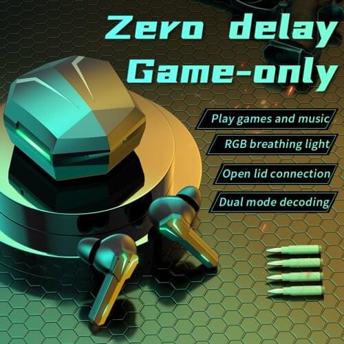 TWS Bluetooth 5.2 Headphone Low Latency Gaming Headsets Sports Waterproof Wireless Earphone Noise Cancelling Gamer Earbuds