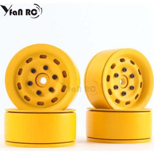 Yfan rc 1 Set 4 pcs Metal Rims 1.9 inch Wheels for 1/10 RC Rock Crawler TRX4 D90 D110 Axial SCX10 90046 90047 D90