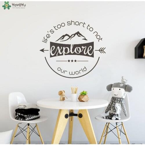 YOYOYU Wall Decal Adventure Quotes Explore Wall Stickers Houseware Office Window Removable Interior Home Decor Waterproof CT620