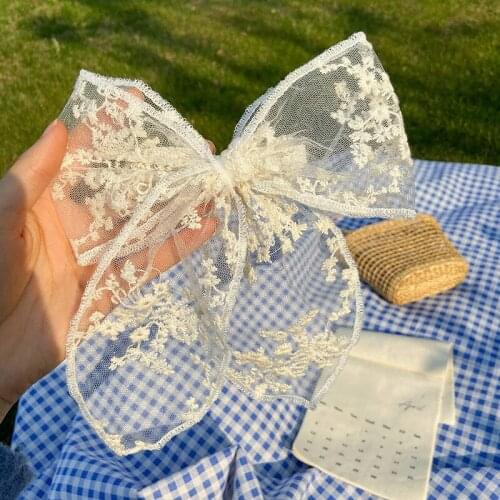1PC New Sweet Hairpins Cute Black White lace Hairgrip Lace Flower Bow Ribbon Headband Women Girls Hair Ornament Hair Accessories