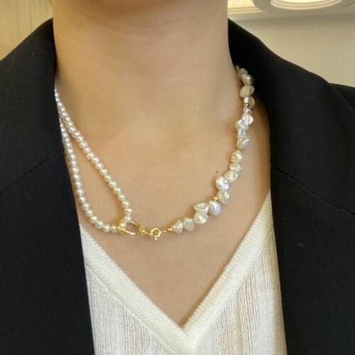 Baroque Pearl Necklace Womens Variety of Bands Bracelet Necklace Combination Chain Wearing Necklace Korean Style Pearl Necklace