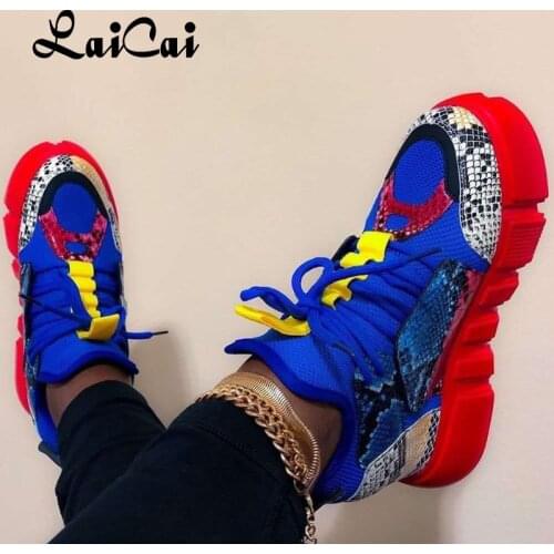 Womens Shoes Comfortable New Fashion Casual Flat Lace Up Sneakers Walking Color Matching Plus Size Breathable Ladies Shoes