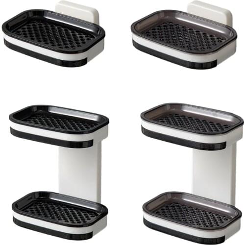 1Pc Easy Cleaning Soap Dish Plastic Bar Moisture-proof Soap Holder Shelf for Shower Bathroom ,Self-draining Plastic Dishes for